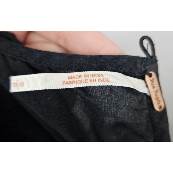 Free People Pavlo Black Embroidered Ruffle Tiered‎ Dress S Boho Cottagecore - Picture 5 of 7